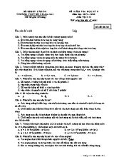 Đề kiểm tra học kỳ II môn Vật lý Lớp 12 - Mã đề 361 - Năm học 2019-2020 - Trường THPT số 2 Si Ma Cai